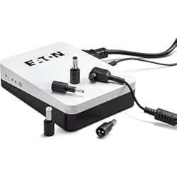 Eaton 3S Mini - Protector de sobretensión para routers de Internet, cámaras IP, asistentes domésticos y Controladores Inteligentes (SAI 36W 9/12/15/19 DC), Blanco/Negro