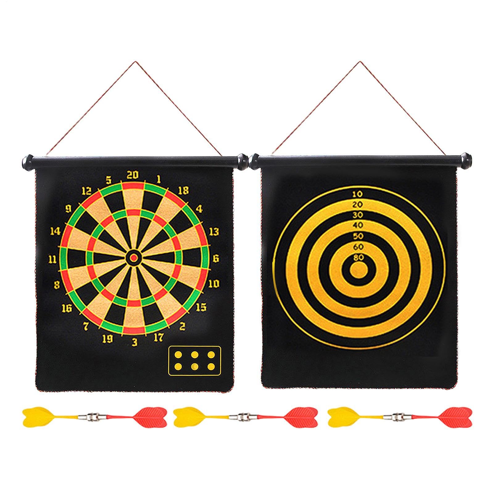 Kids Dart Board, Dart Board for Kids Indoor Fun Game | Kryty Magnetyczny zestaw rzutków dla dzieci, dwustronne, dwustronne, dwustronne