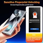 2 Pack pour Samsung Galaxy S24 Ultra, protecteur d'écran de confidentialité mat anti-reflets, film en verre trempé 9H, toucher lisse et réactif, [support de déverrouillage par empreinte digitale]
