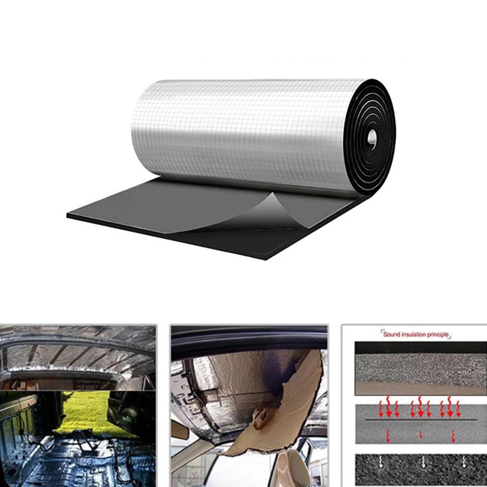 Pannello Isolante Termico Autoadesivo per Cofano Motore Auto 100 x 50 cm