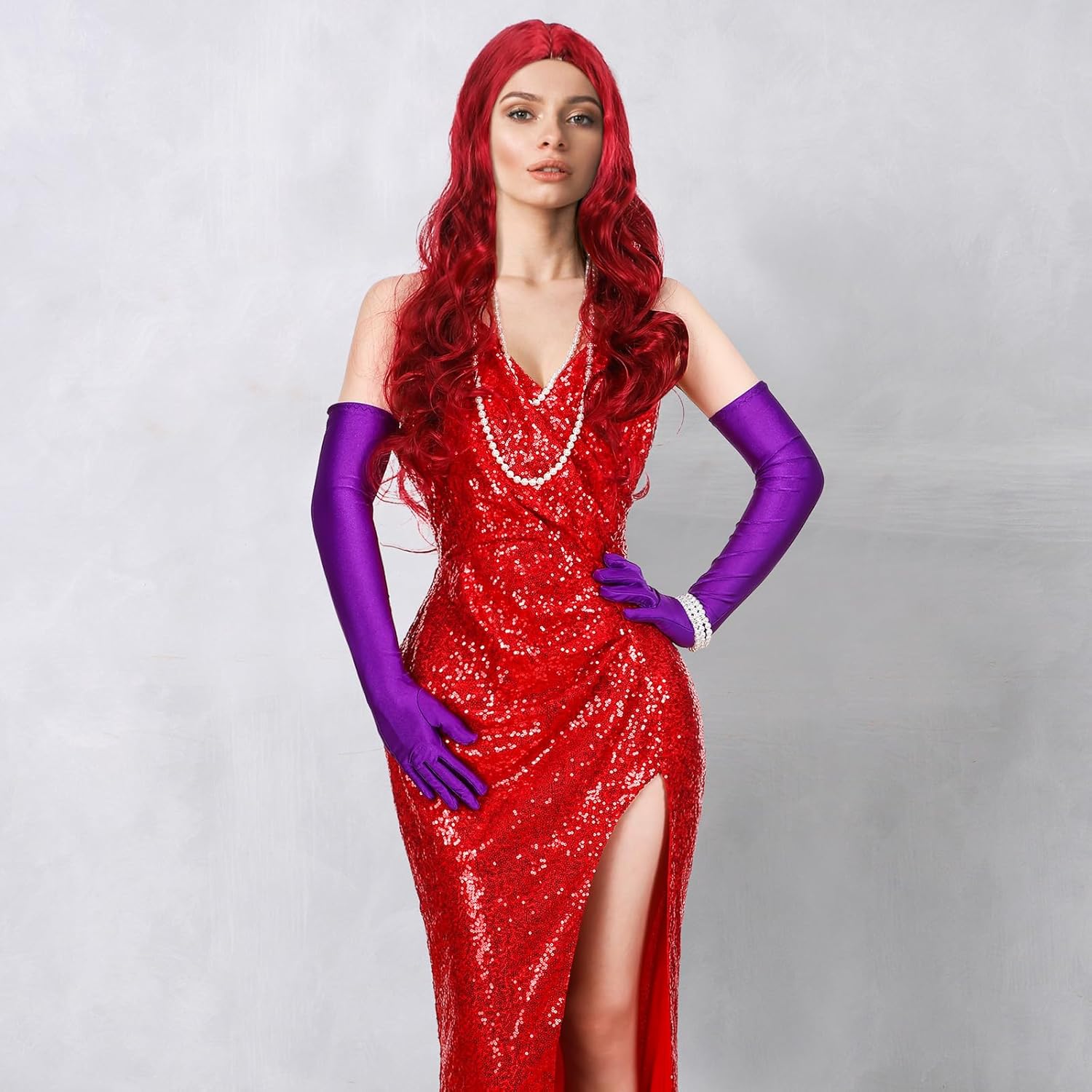 8 Pcs Adult Women Rabbit Costume Include Necklace Wig Gloves Dress Bracelet Props Holder Earrings Halloween Cosplay - Image 5