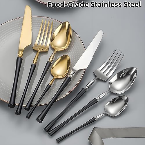 Miniatura 2 de 48-Piece Silverware Set,Stainless Steel Flatware Set for 12,Creative Waistline Design Luxury Cutlery Set for Home Restaurant