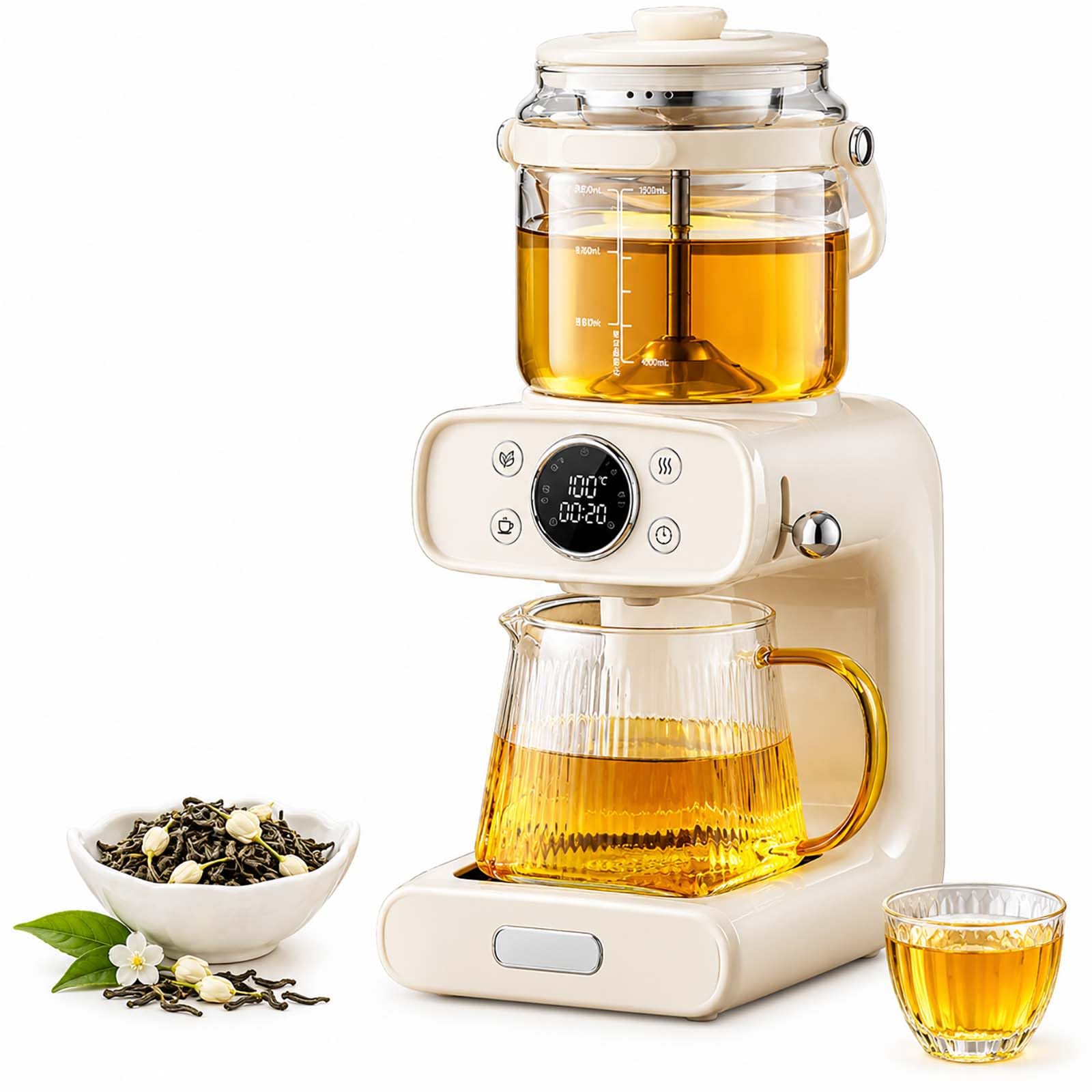 Tetera Automática con Goteo, Preparación de Doble Zona, Control Táctil