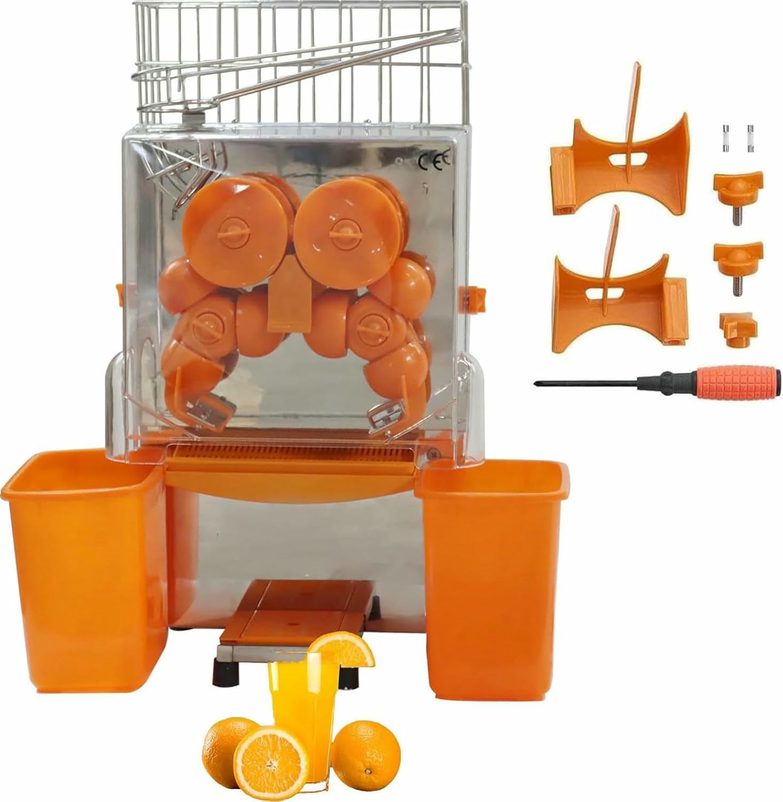 Commercial Orange Juicer Machine Auto Peel Filter System 30 Oranges Min 2 Collecting Buckets Removable for cleaning Automatic
