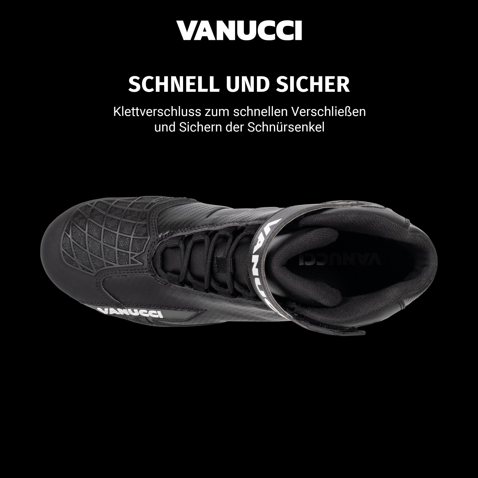 Vanucci VSB-3 Motorrad Schuhe Herren, Leichte Motorradschuhe mit CE-Zertifizierung, Atmungsaktive Motorradstiefel Herren, Gr. 40-46