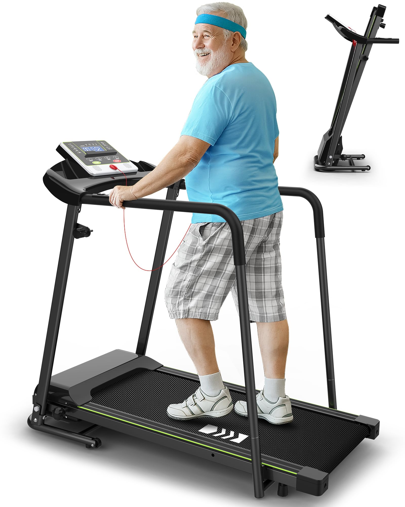 CIIHI Tapis De Course De Marche Pour Seniors – Tapis De Course Avec Longues Rampes – Tapis De Course Pliable Pour La Maison Avec Une Capacité De 136,1 Kg – Machine D'exercice