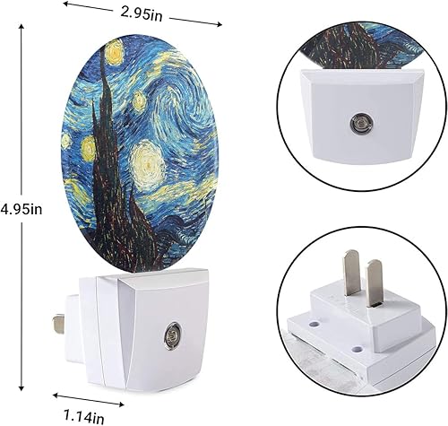 Miniatura 6 de EKOBLA Luz nocturna LED Van Gogh noche estrellada, luces nocturnas enchufables a la pared, 0.5 W, apto para dormir, para hombres, mujeres, niños y