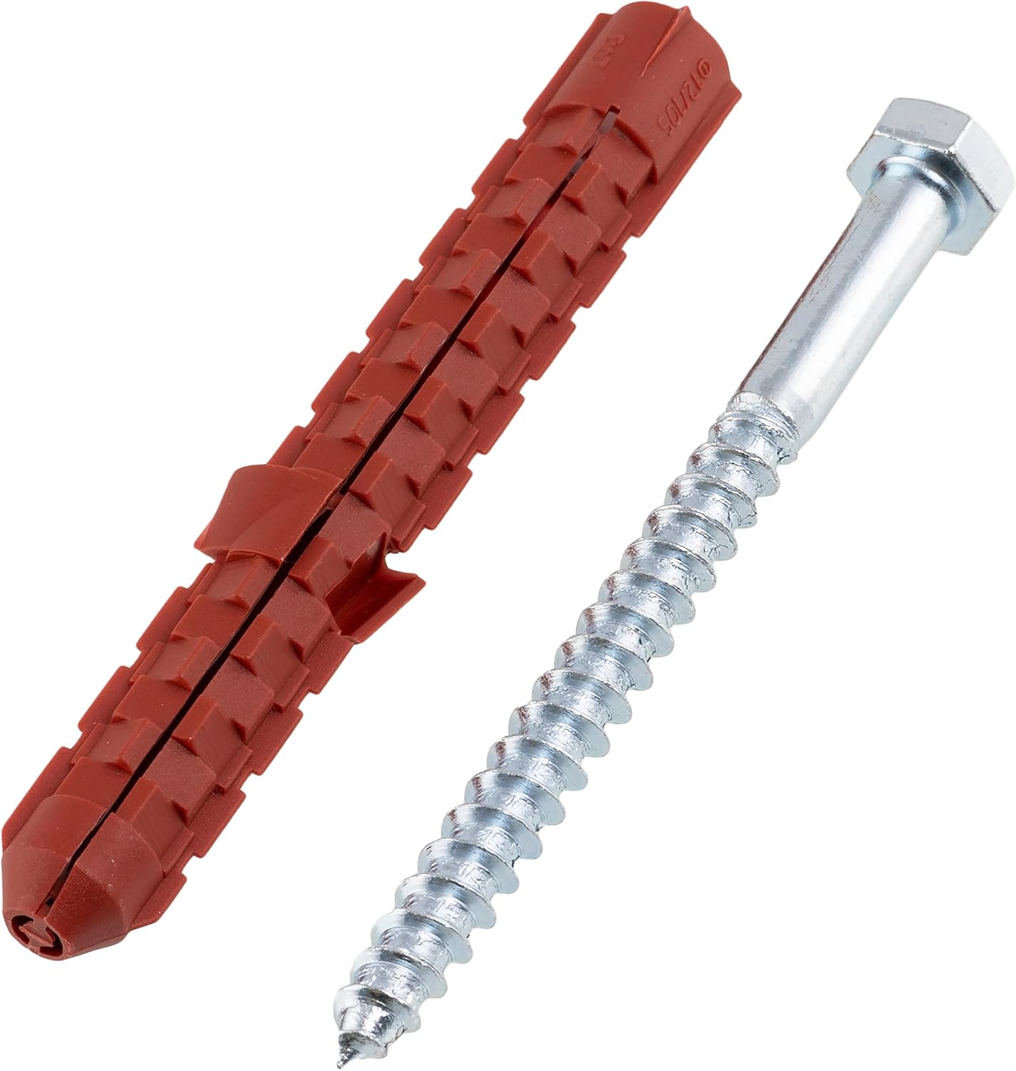 AERZETIX - C65034 – Set of 10 12 x 105 mm dowels for hollow bricks/aerated concrete + 10 screws Ø8 x 100mm with hexagonal head – in nylon/metal – fixing materials hollow work drilling