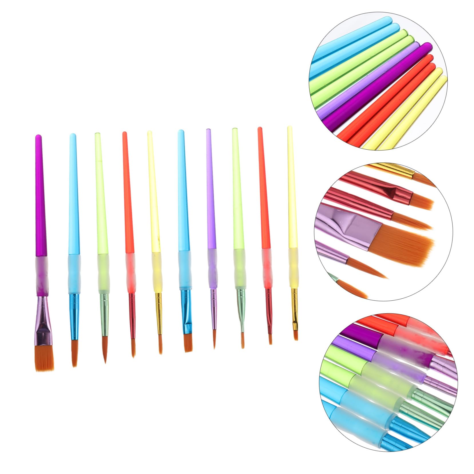 VILLCASE 3 Series Pluma De Pintura Cepillo De Pelo De Pintura Cepillo De Acuarela Brocha Pincel De Acuarela De Aceite Pincel De De Arte o De El Plastico 10 Piezas*3