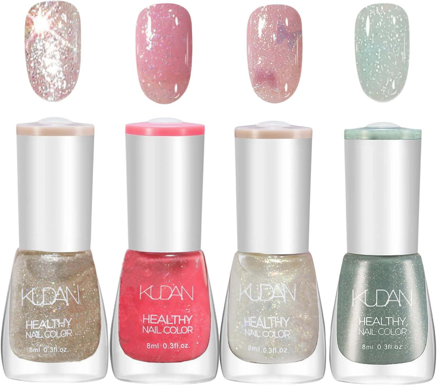 TBeautfave Nail Polish Set Glitter Nail Varnish Sets, Quick Dry & Long