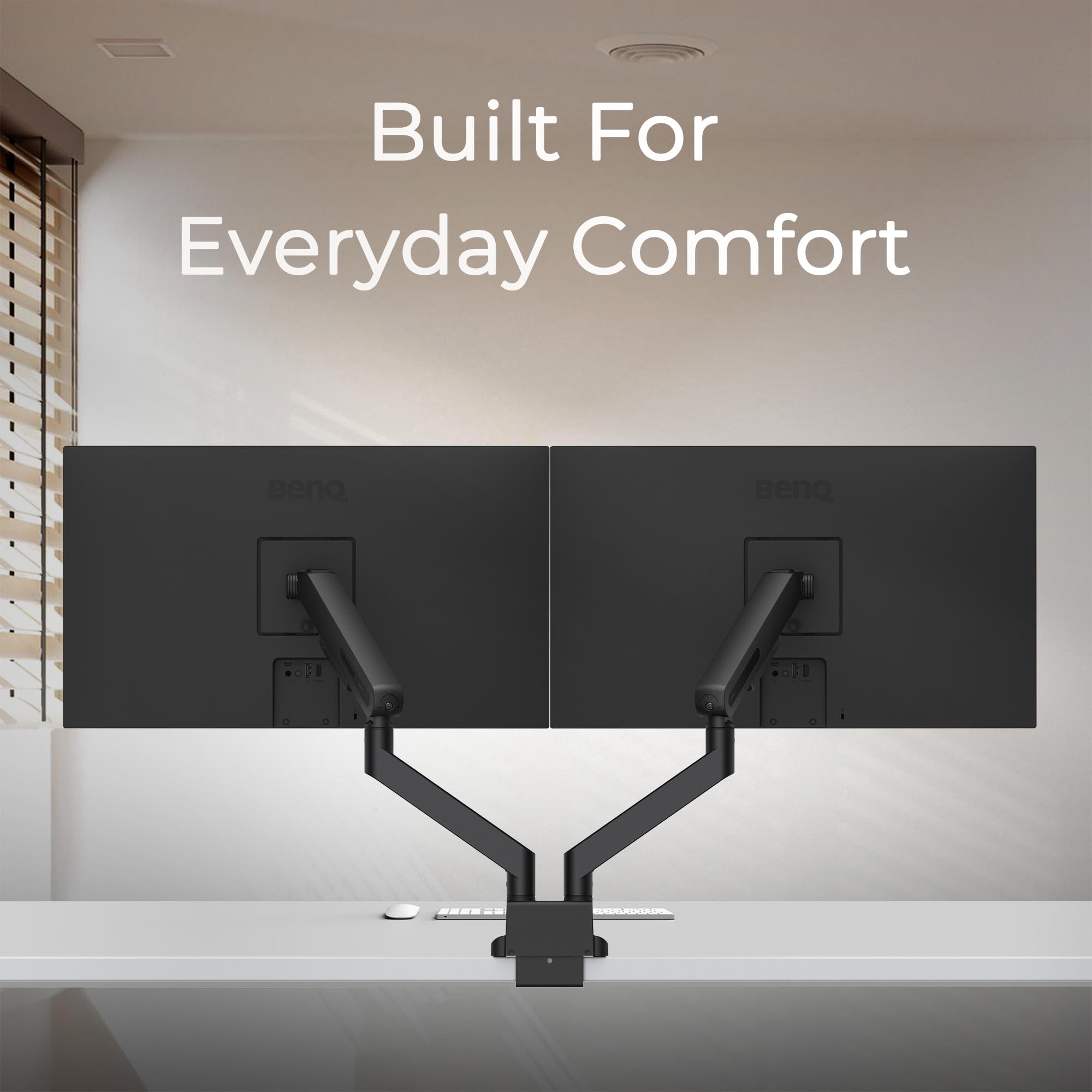 BenQ Ergo Arm BDL01 – Braccio per monitor, regolazione fluida, supporto da scrivania stabile, compatibile VESA, supporta fino a 35" e 11 kg per braccio. Adatto a scrivanie con spessore 10~50 mm