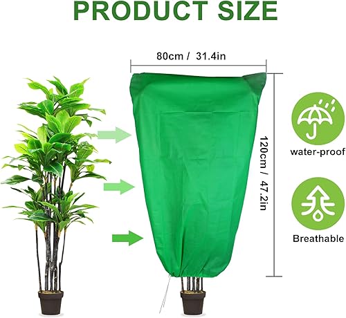 Miniatura 9 de SPORTYOUTH Paquete de 4 cubiertas para plantas con protección contra la congelación de 23.6 x 23.6 pulgadas, bolsa de 2.2 onzas con cordón de