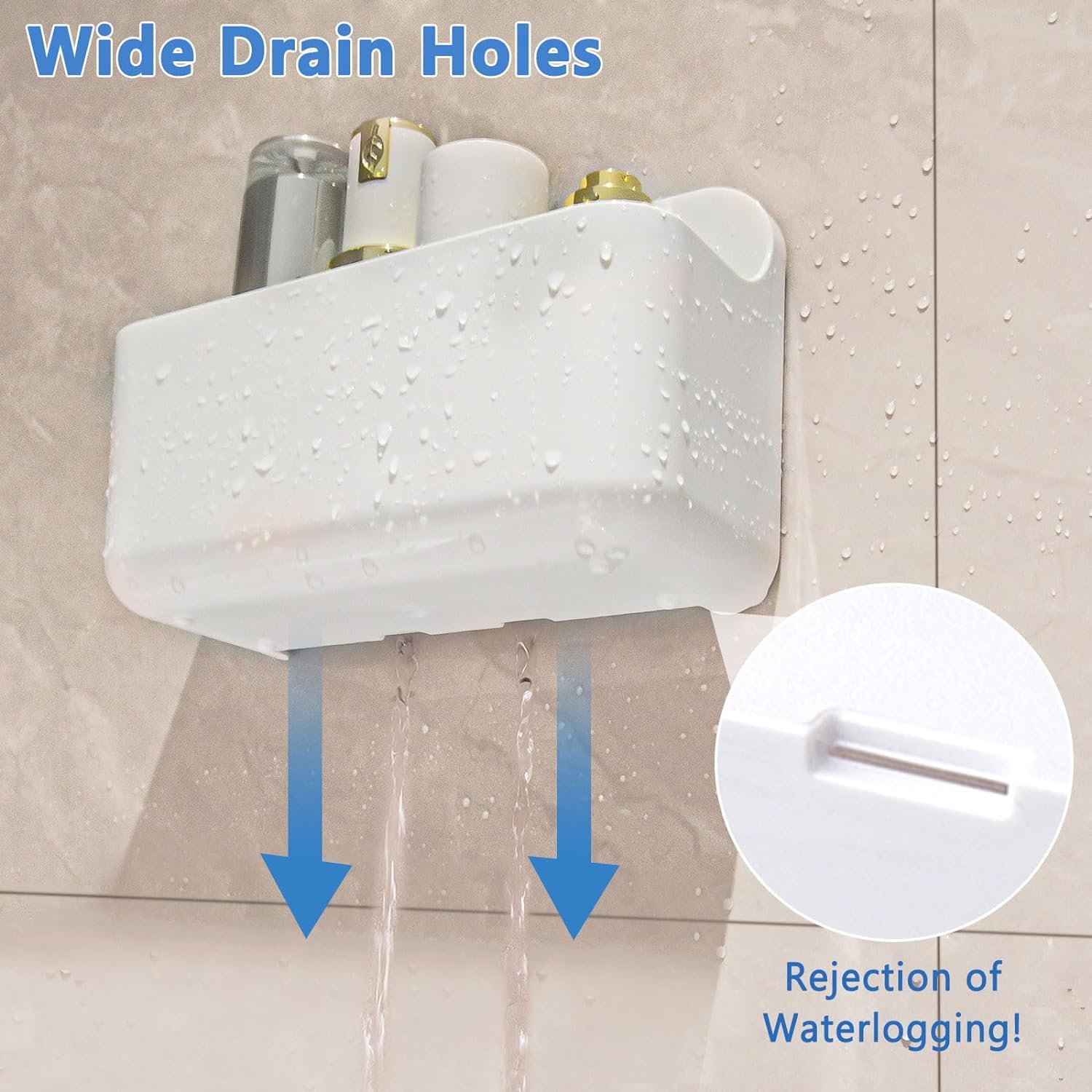 2 mensole per doccia senza trapano per asta doccia, supporto organizer da bagno per shampoo, adatto per aste da 24 mm - 25 mm | Leroy Merlin