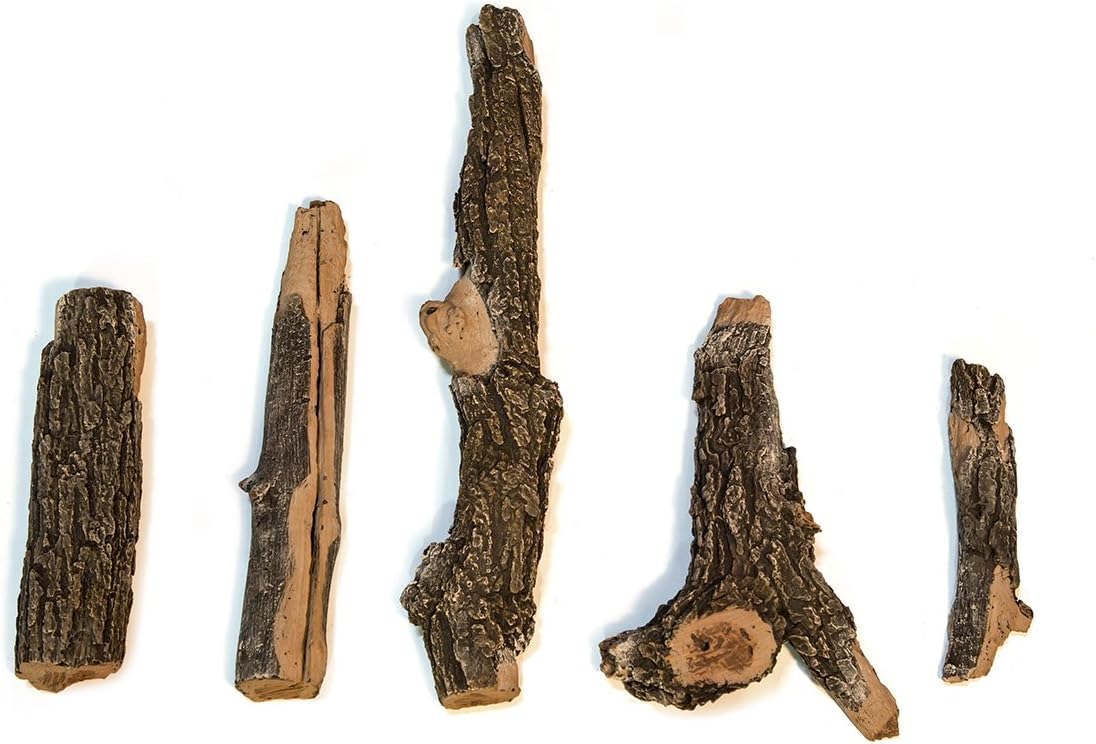 Midwest Hearth Deluxe Decorative Branch and Twig Set | Cast from Real Logs and Hand Painted in USA (Driftwood 5-Piece)