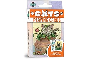 Playing cards cats lovers enjoy a whimsical deck caricaturing quirky felines wrapped...