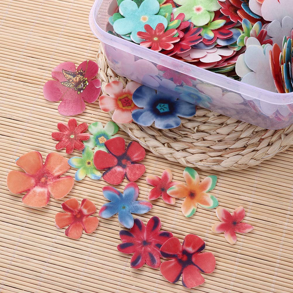 Buy BESTonZON 360Pcs Edible Cake Topper Paper Flower Cupcake Decor