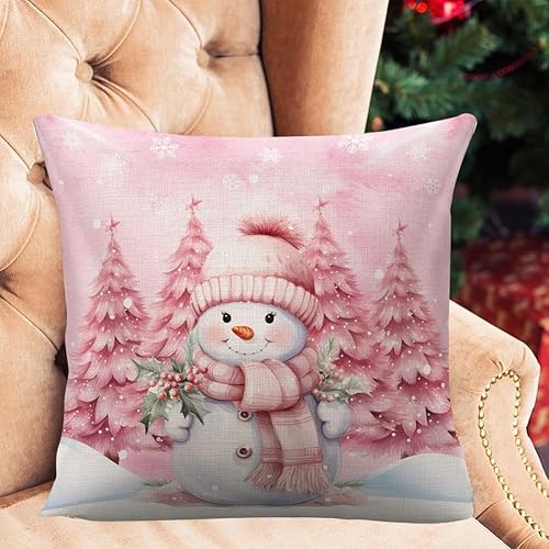 Miniatura 10 de Funda de almohada rosa de cascanueces para decoración de Navidad para sofá, cama, sofá, funda de almohada rosa de Navidad para sala de estar,