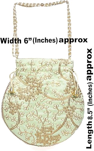 Miniatura 5 de RIANGI Decoración tradicional india bordada a mano con perlas de imitación florales regalos de regreso de boda para inauguración de la casa bolsas