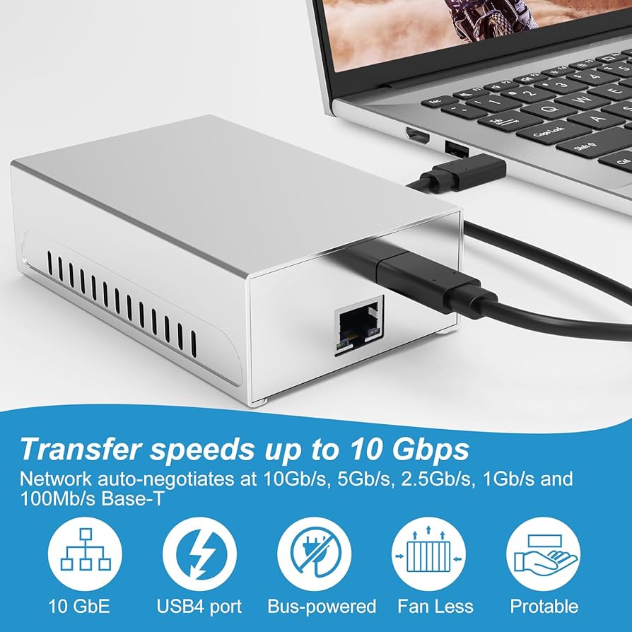 Amazon.com: YLIDXY USB4 to10gb Ethernet Adapter Compatible
