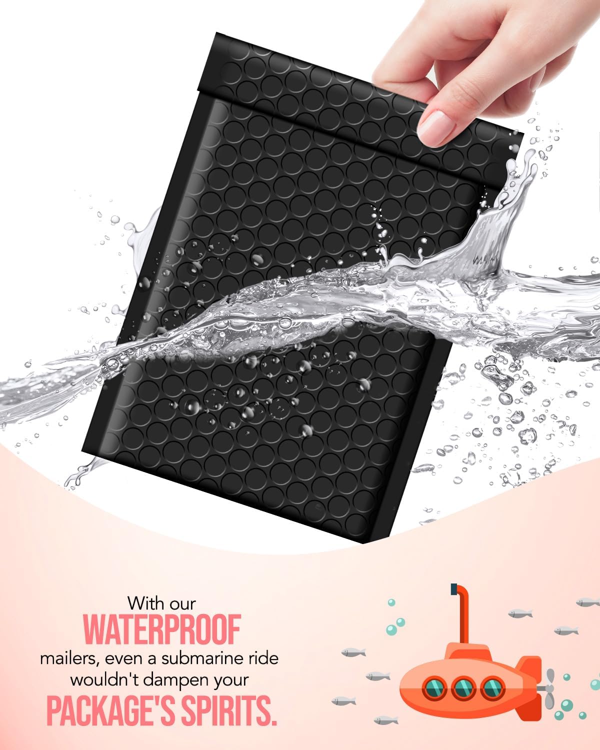 GSSUSA Black Bubble Mailers 4X8" 200 Pack, Usable Size 4X7" Padded Envelopes Small Shipping Mailer Strong Adhesion Bubble Envelope,Self-Seal Mailing Envelopes for Small Items, Business - Image 4