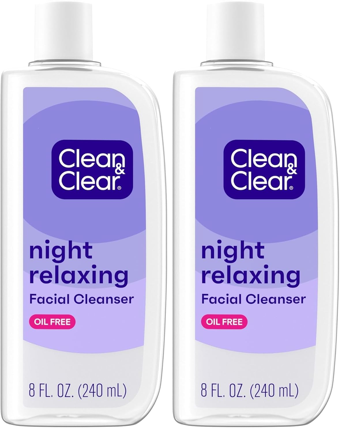 Clean & Clear Night Relaxing Deep Cleaning Face Wash, 8 Fluid Ounce (Packaging May Vary) (Pack of 2)