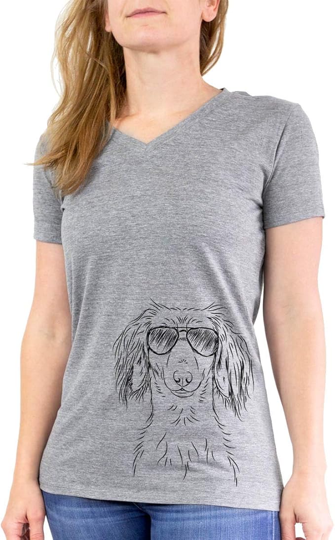 Aviator Roux The Long Haired Dachshund Triblend T-Shirt