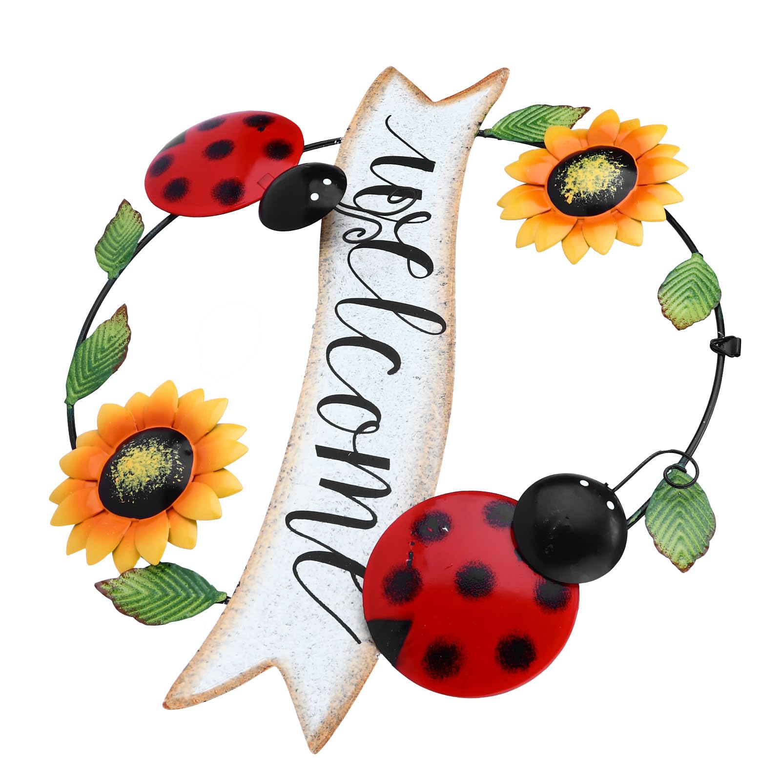 TOPPERFUN Decorazione da Parete Scultura Appesa Fiore Accattivante in Ferro Rosso Stile Naturale Artistico per Interni ed Esterni come Giardini e Hotel