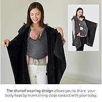 Vista 2 de Konny Funda de invierno para bebé chaqueta de forro polar para mujer abrigo de maternidad chaleco con capucha de lactancia beige talla grande