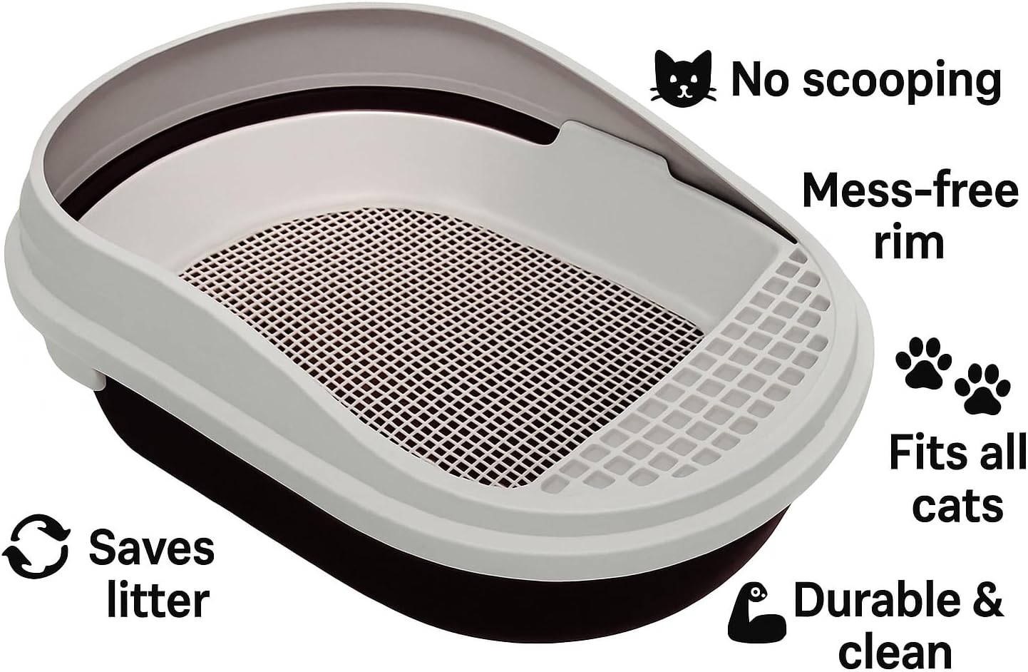 Jumbo Cat Litter Box with Sifting System – Easy Clean 3-Tray Litter Box for Indoor Cats – Extra Large, Durable & No-Mess Sifting Tray – Ideal for Multiple Cats – High Sides for Big Cats
