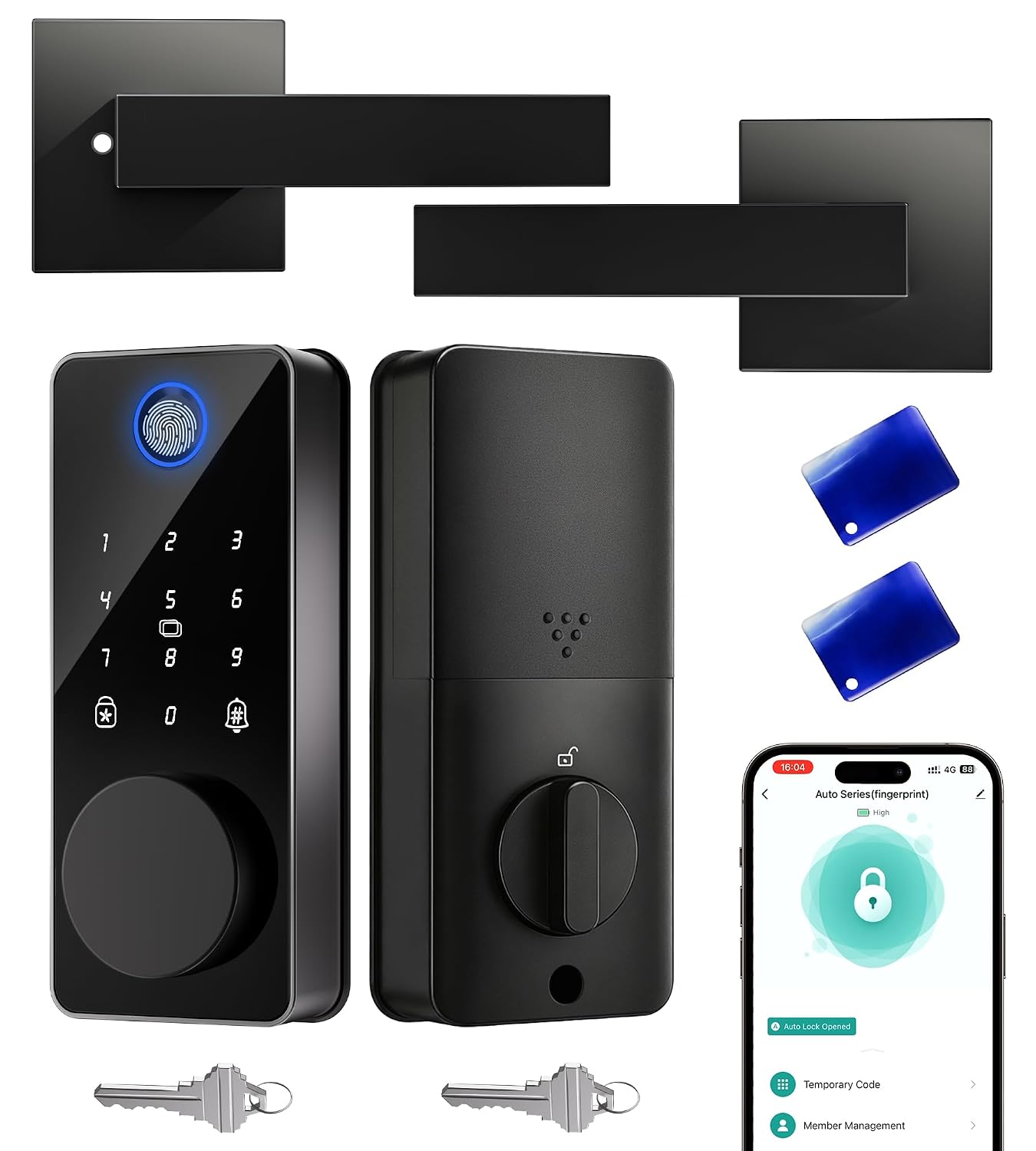 Smart Door Lock with Horizontal Handle
