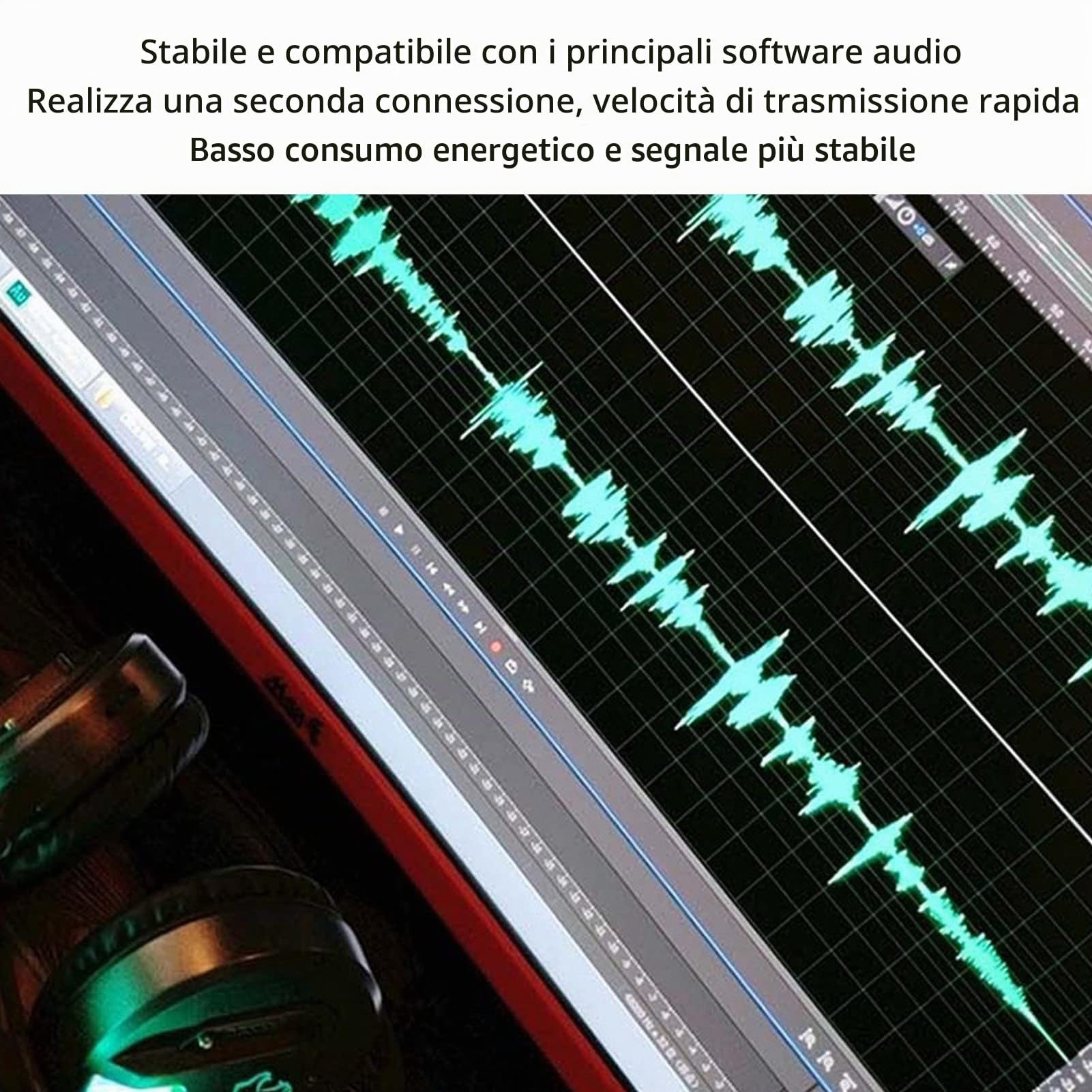 Mixer Audio a 2 Canali, Console di Missaggio Audio con Alimentazione Phantom USB 48V Mixer DJ Professionali, Mixer Audio Controller DJ, per Registrazione, Streaming Live,Podcasting