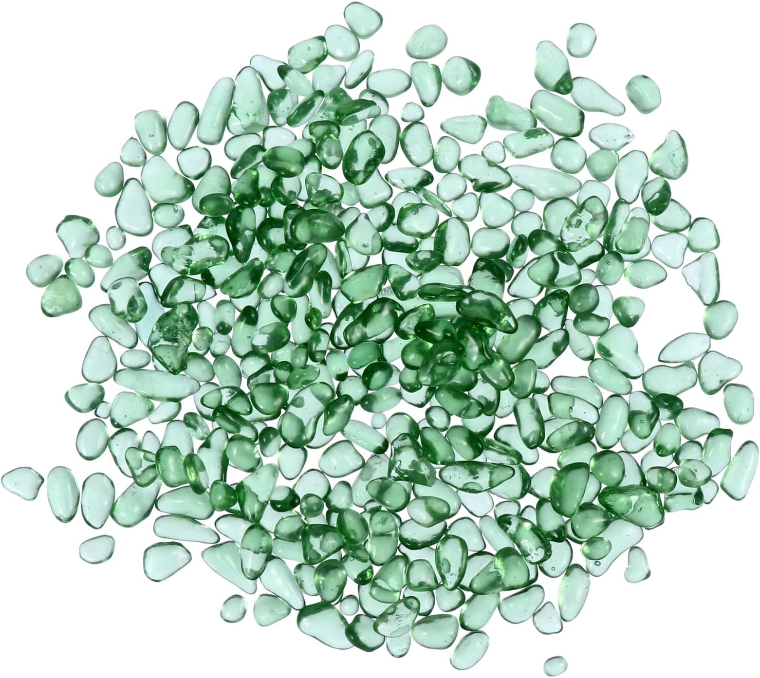 Cabilock Glass Decorative Stone Aquarium Decor 500g Colorful Glass Pebbles for Fish Tank Green Aquarium Rocks for Freshwater and Saltwater Tanks