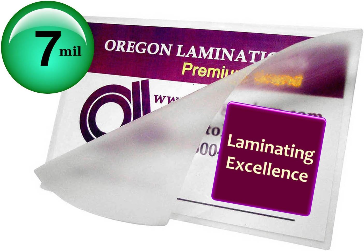 Oregon Lamination Heat Activated Laminating Pouches Large Card, 7 Mil x 2 Sides, 4-1/4” x 6-1/4” (108mm x 159mm x 175um x 2 Sides) [pk of 500] for up Through 4” x 6” Photo Sheets, Clear Gloss