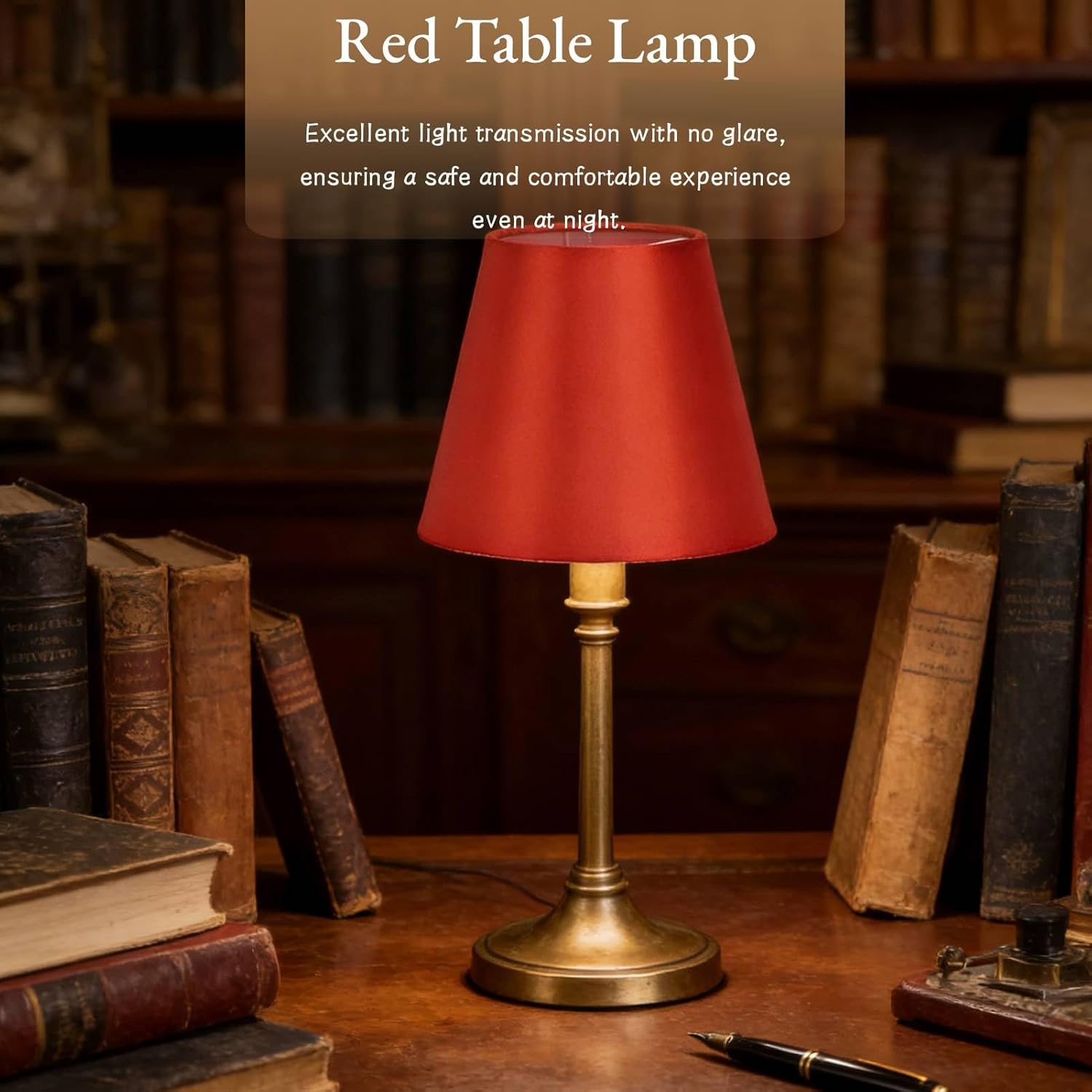 6PCS E14 Small Lamp Shade Clip on Chandelier Lamp Shades, Vintage Lampshade, Chandelier Shade, Fabric Lampshade for Table Floor Lamps Replacement(red)