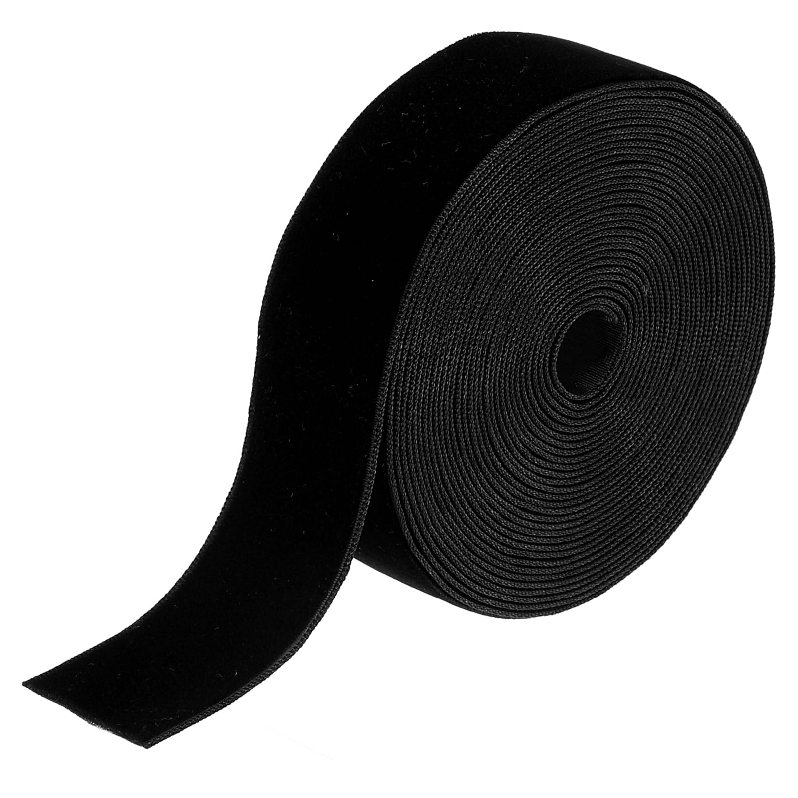 sourcing map Velvet Ribbon 1 Inch x 5 Yard Single Face Spool Black