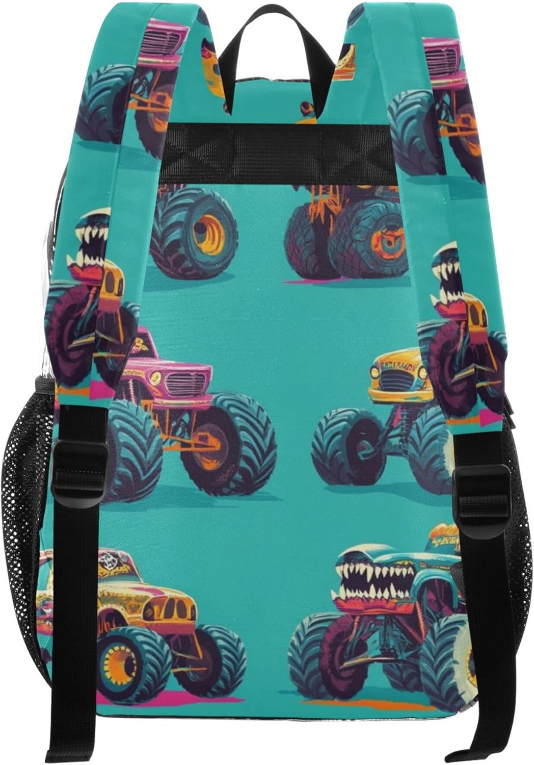 Monster Trucks Green Clear Backpack PVC Transparent Backpack Lightweight Book Bag Capacity Clear Bag for Boys Girls Kids