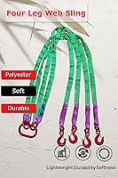Vista 2 de Four Leg Bridle Web Sling 6.5ft 6610lb Web Slings Belt Type with Hook 2.0 m 3000 kg Light Weight and Flexible Capacity Steel Sling[4leg 3.0t]