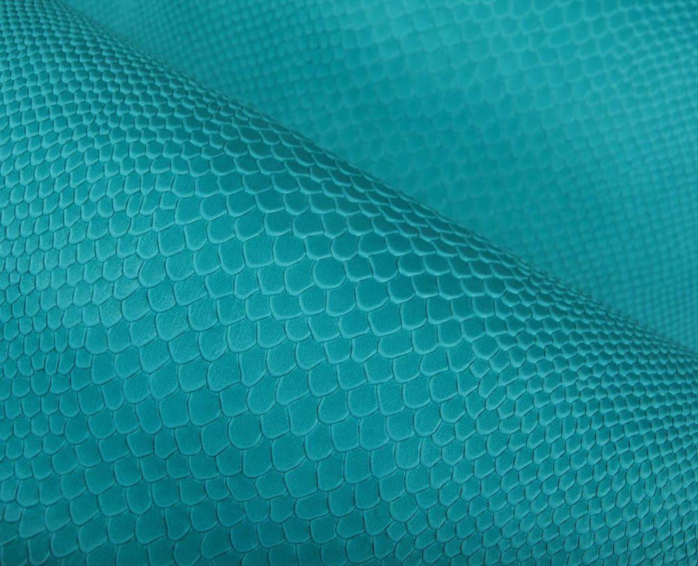 Exotic Leather Skin HIDES - Various Snake Design & Colors Skin Hide - 15 Sq.ft (Boa) (Turqouise)
