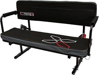 YUTRAX Universal Mount UTV Jump Seat for 2 Passengers - Heavy-Duty Steel, Flip-Up Design, Water-Resistant Padding & Safety Belts