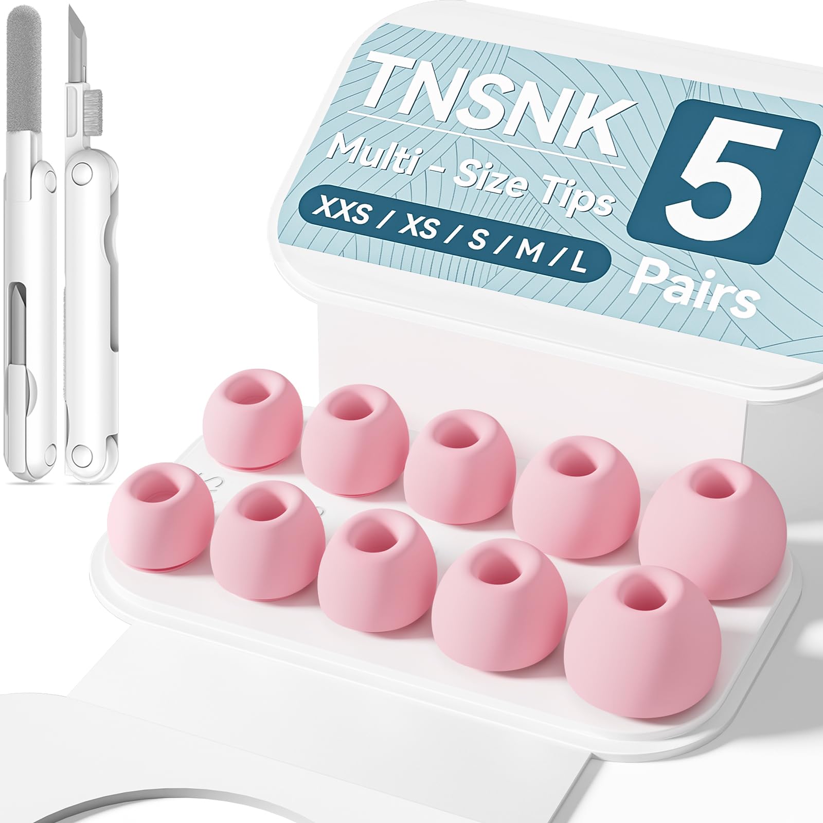 5 Pairs Replacement Ear Tips for AirPods Pro 3(Pink)