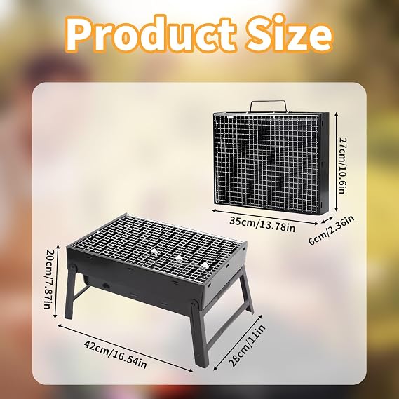 Portable BBQ Grill Foldable Barbecue Grill Rack Burning Charcoal Grill