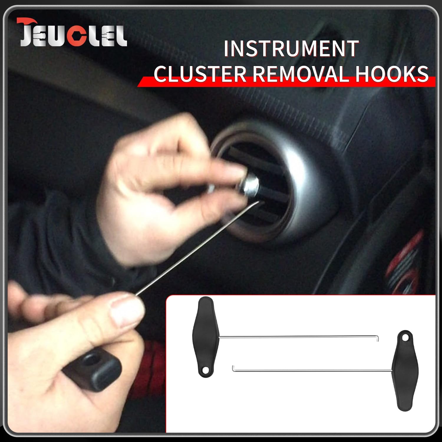 4PCS Instrument Cluster Removal Pulling Hooks Tool & Pry Bar Tool