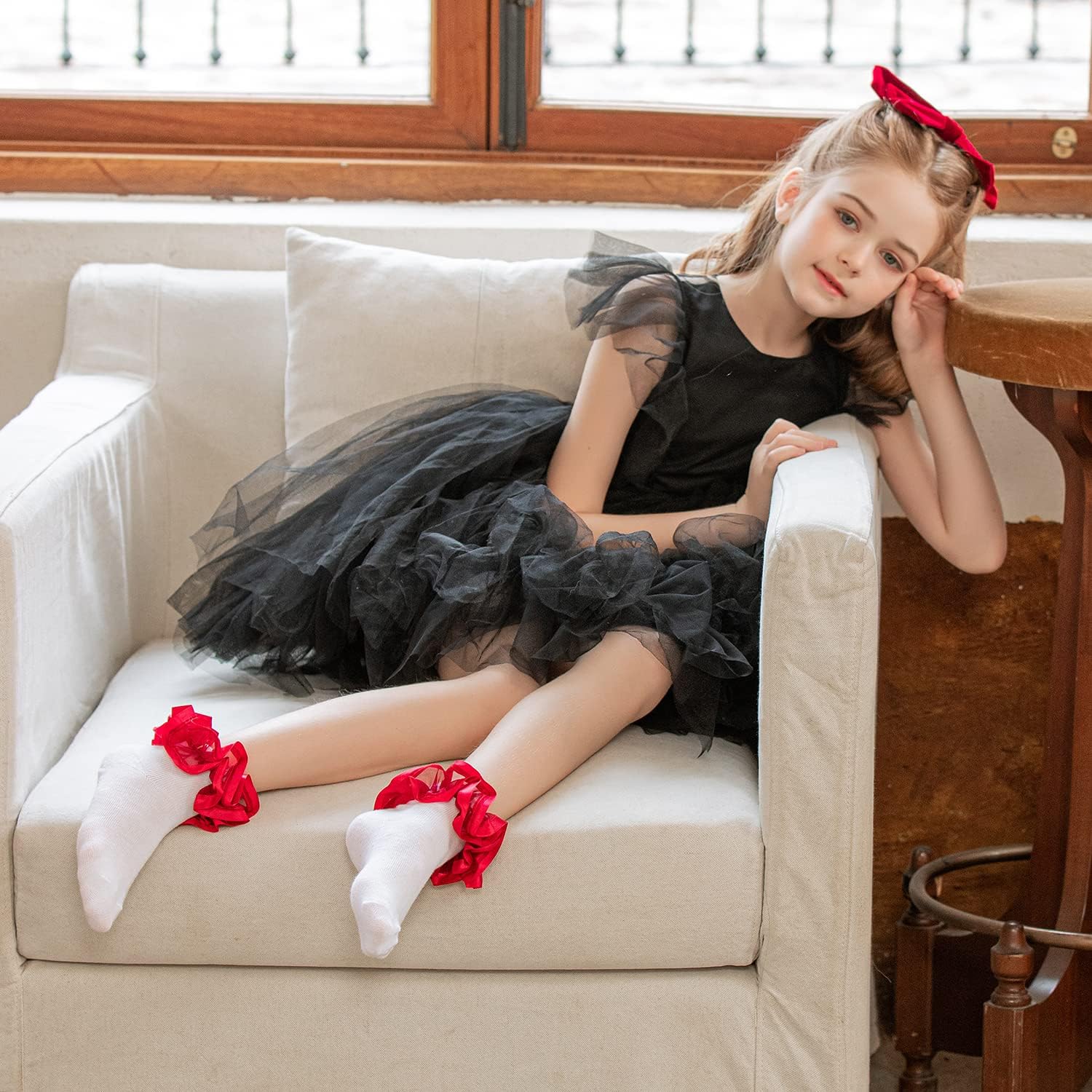 Dicry Toddler Girls Double Lace Socks with Ripple Cuffs and Big Ruffle for Infants and Kids - Image 6