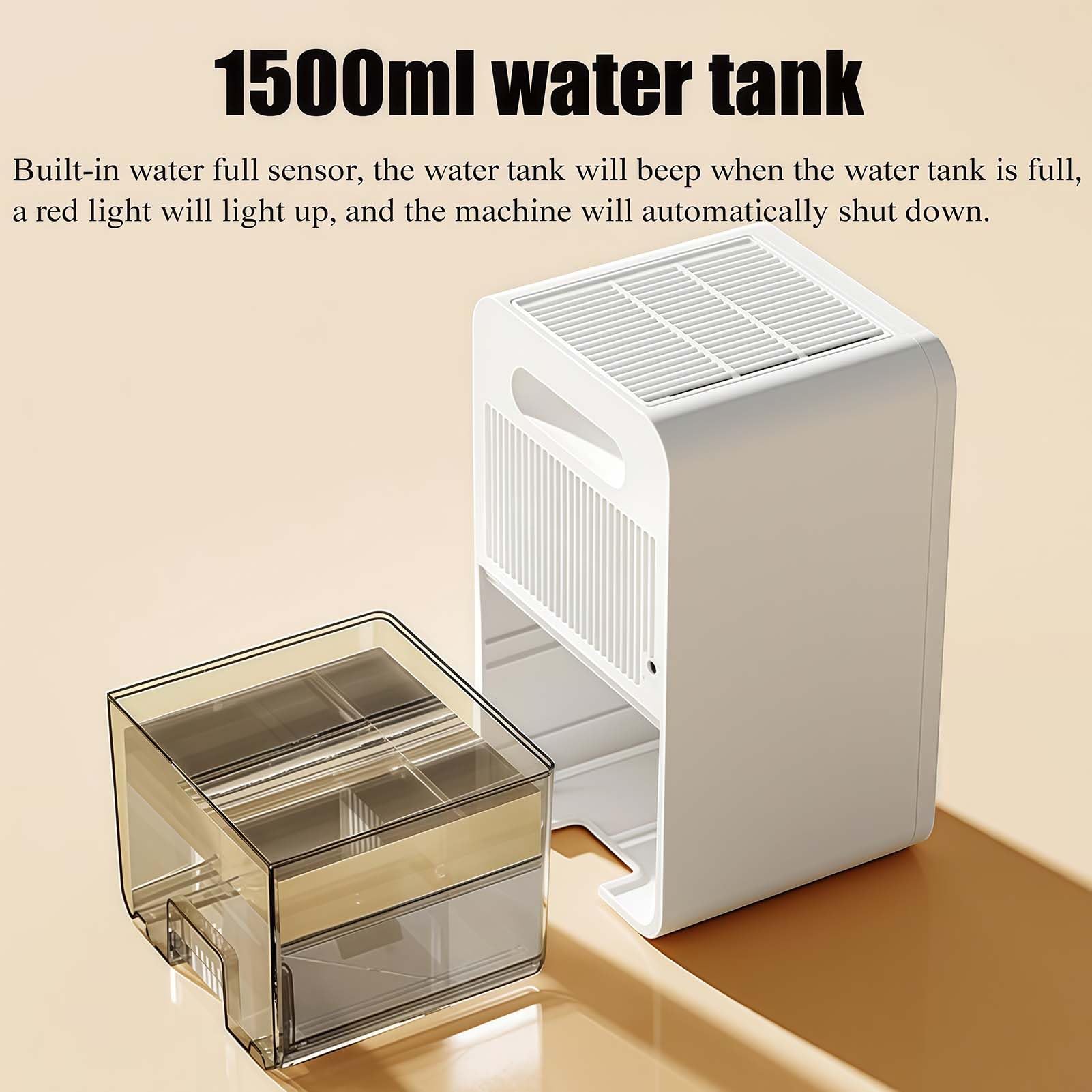 Deumidificatore per la casa, assorbe l'umidità a risparmio energetico, spegnimento automatico, modalità notturna, adatto per camere da letto, bagni e piccoli spazi