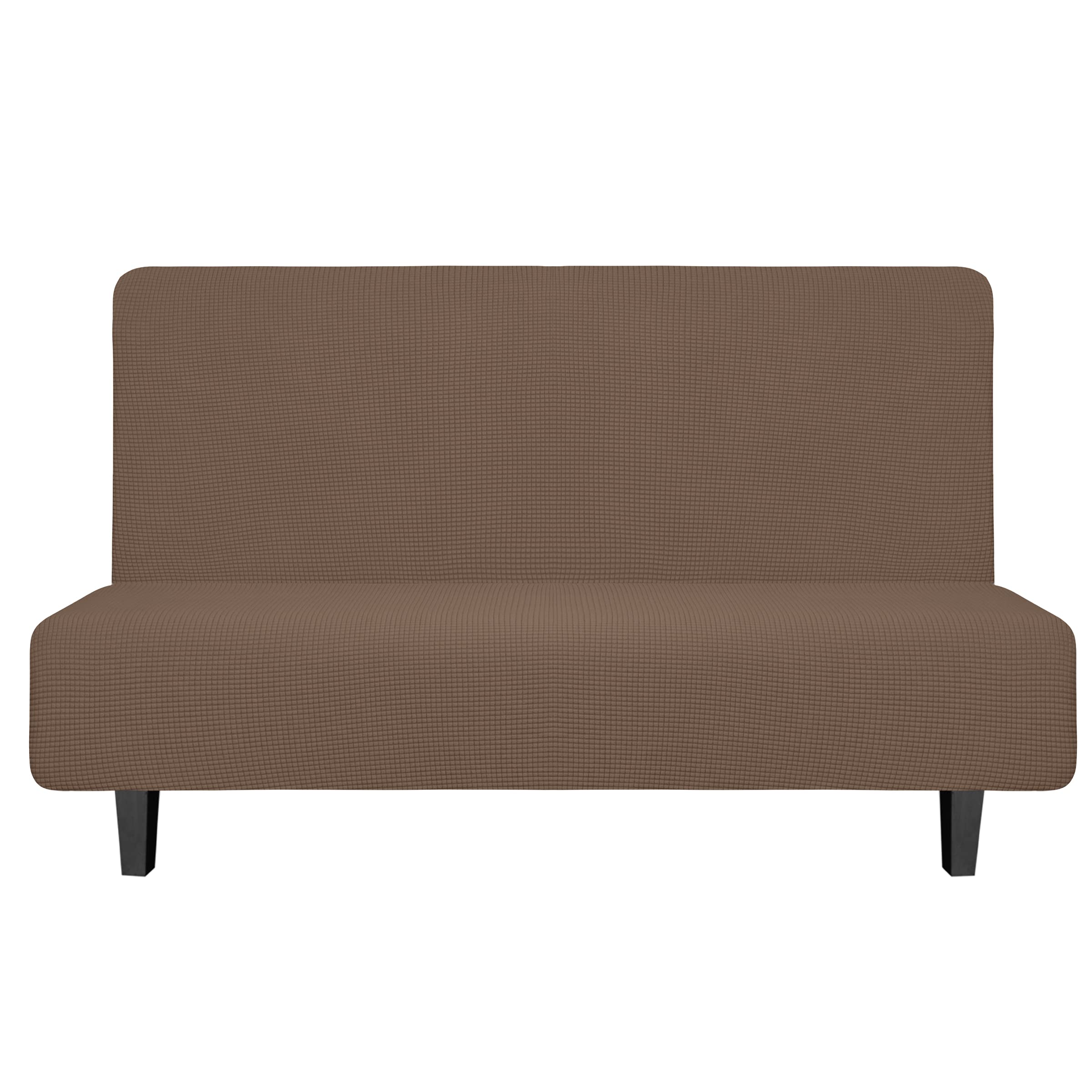 Easy-Going Stretch Medium Futon Slipcover Armless Futon Cover Brown — image 1