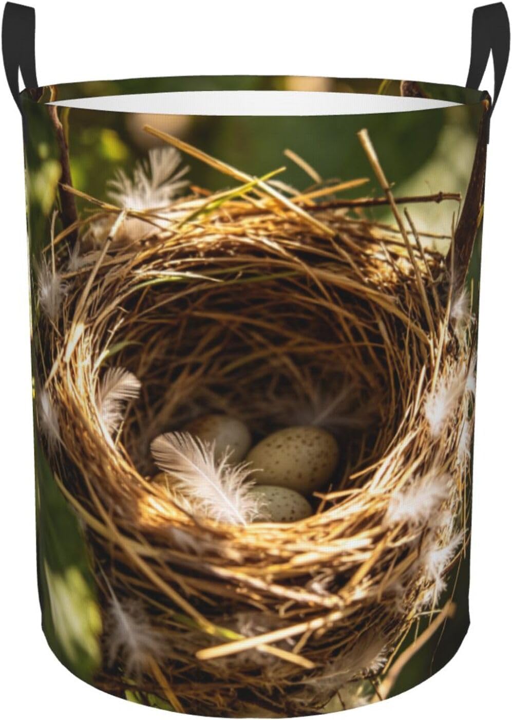 Laundry Hamper Waterproof Storage Bin Organizer with Handles Bird Nest Laundry Basket Collapsible Dirty Clothes Hamper Large Clothes Storage Toy Organization for Bathroom Bedroom Small