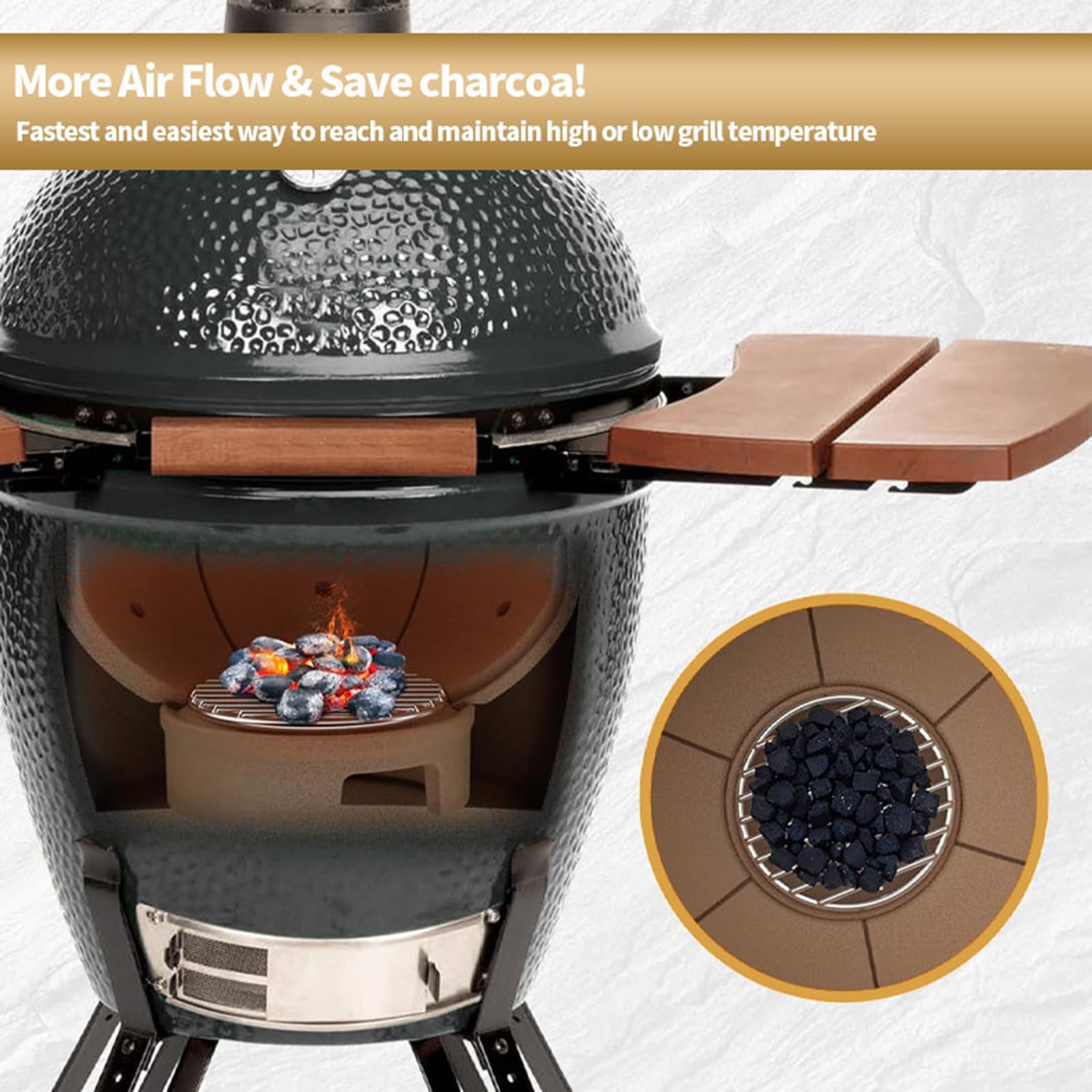 PANGBOER Runder Holzkohlerost aus Edelstahl, Grillrost, Ersatz für Outdoor Grill und Campinggrills Teilweise runder Holzkohlerost