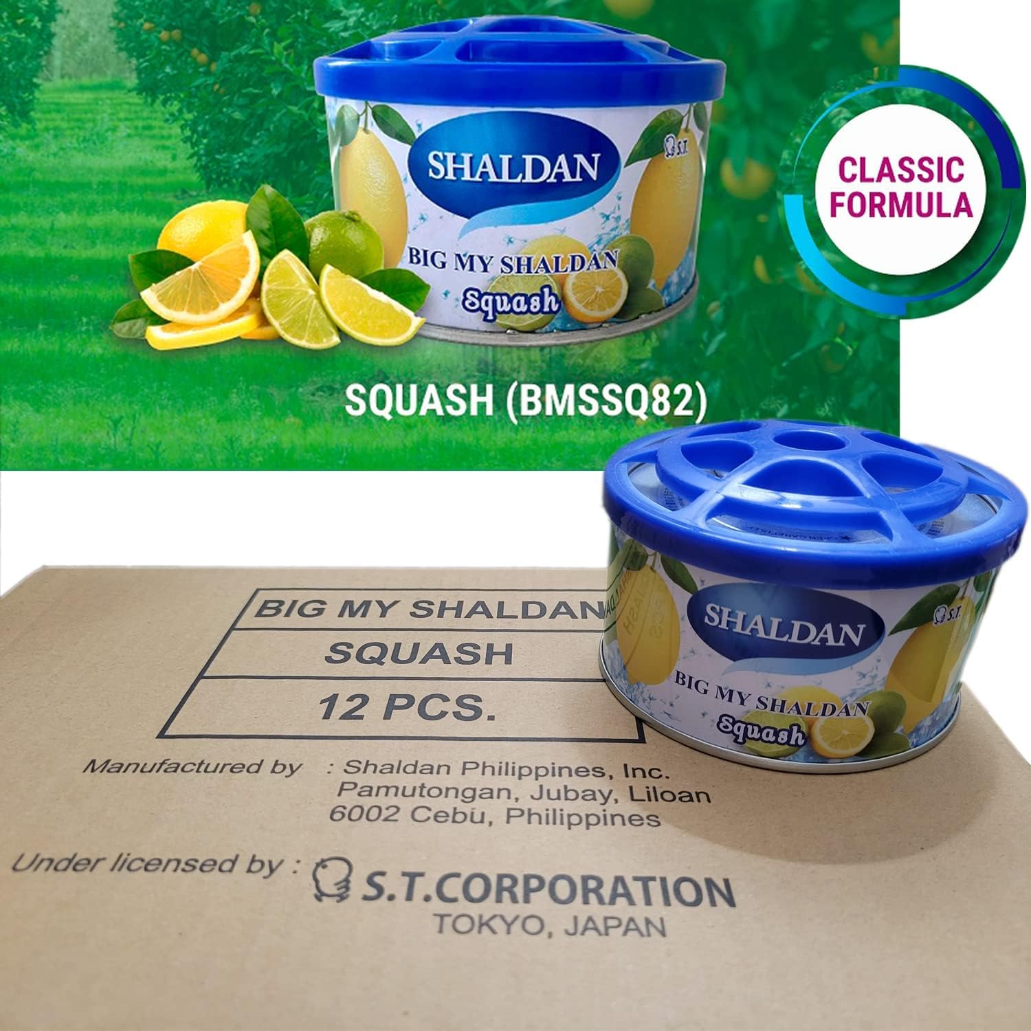 Air Freshener 2-Can Big My Shaldan Squash Scent Gel, Strong Strength Freshener for Large Cars (2-PK)
