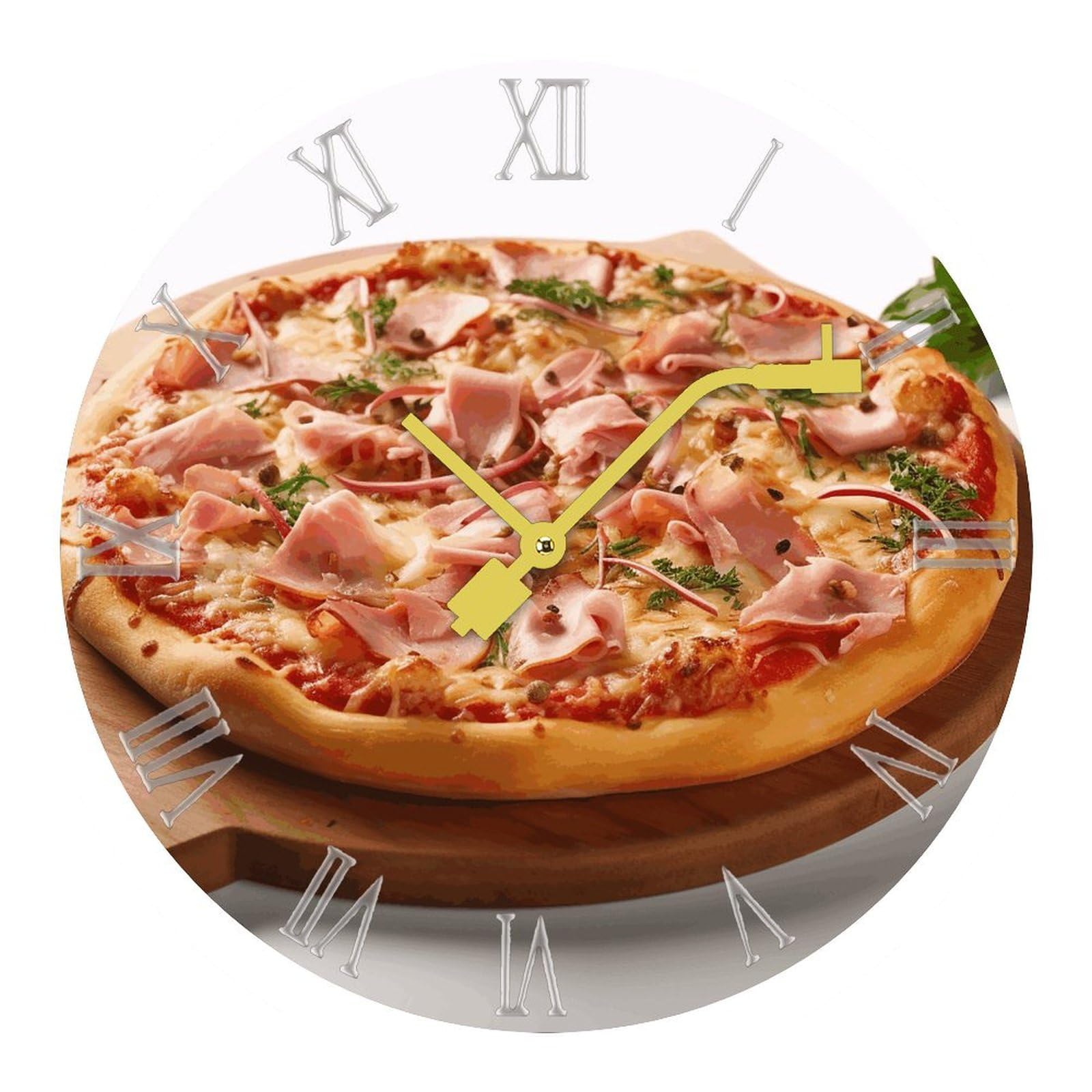 Horloge murale silencieuse sans tic-tac jambon pour maison et cuisine