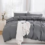 TOCOMOA Duvet Cover Queen, 100% Microfiber Comforter Cover Set, Ultra Soft 3 Pieces Bedding Set with 1 Duvet Cover and 2 Pillowcases (Green, Queen)